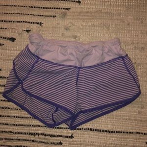 striped LULULEMON purple shorts